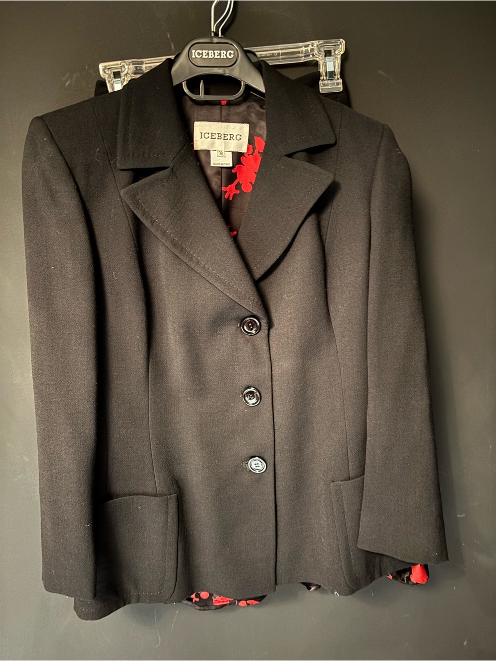 Vintage Iceberg Black Suit with Red Minnie Character Print-EUC - Picture 2 of 11